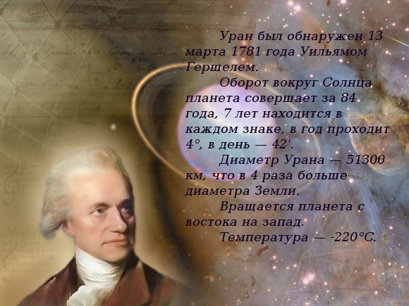 Уильям Гершель, обнаруживший в 1781 году Уран